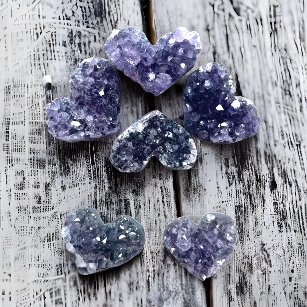 Amethyst Cluster Heart Carving